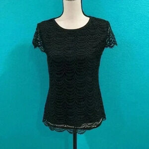 Banana republic black lace top in size 0